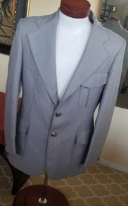 Classy n Sassy! Vintage Men's Polyester Disco Sportscoat 40R Gray Polyester! - Picture 1 of 5
