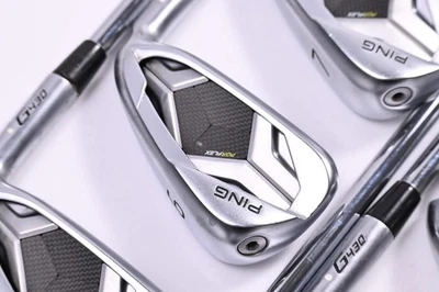 Ping G430 Irons / 5-PW+50° / White Dot / Stiff Flex Ping AWT 2.0 Shafts - Image 1 of 4