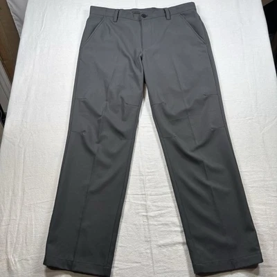 Izod 男式高尔夫裤 34x30 平前,米色棕褐色,性能,户外 — 第 1/4 张图片