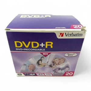 19 disques Verbatim DVD+R 120 min 4,7 Go 16x support vierge enregistrable neuf scellé - Photo 1/14