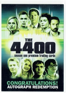 The 4400 Season 1 2006 Inkworks AR-1 Autograph Redemption Card CLEAN - Picture 1 of 4