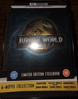 JURASSIC PARK / WORLD  7 - FILM COLLECTION  4K  BLURAY STEELBOOKS  inc REBIRTH - Image 1 of 4