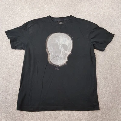 Camiseta Paul Smith Para Hombres Mediana Negra Estampado Calavera Informal Mod Scooter Liam PS Foto 1 de 4