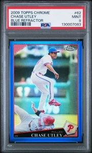 PSA 9 2009 TOPPS CHROME 62 CHASE UTLEY BLUE REFRACTOR - Picture 1 of 2