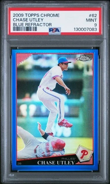 PSA 9 2009 TOPPS CHROME 62 CHASE UTLEY BLUE REFRACTOR - Image 1 of 2