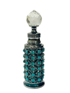 Vintage 12ml Perfume Oil Bottle Empty Refillable Decorative Crystal Dabber - Picture 1 of 4