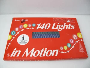 Vintage 140 Lights in Motion Indoor Outdoor 48ft Holiday Light Set Blue - Picture 1 of 7