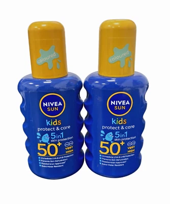 NIVEA SUN Kids | Protect & Care Spray SPF 50+ Very High | 5 in 1 | 2 x 200ml