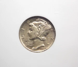 1942/1 "P" Mercury SILVER Dime 10c ANACS EF45 #966 Extra Fine XF *KEY* ECC&C Inc - Picture 1 of 6