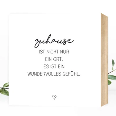 Wunderpixel® Holzbild Zuhause ist Holzschild Aufsteller Deko Geschenk zum Einzug - Bild 1 von 4