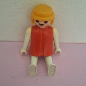 PLAYMOBIL 1974 Vintage Retro Woman Blonde Red White Original 70s Genuine Figure - Bild 1 von 5