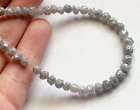 4mm-5mm Natural Round Grey Raw Diamond Beads, Large Rough Diamond Rondelle 10Pcs