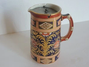 Jarra antigua Copeland Spode Imari patrón 7752 jarra con tapa naranja quemado cobalto - Imagen 1 de 12