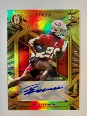 2021 Panini Gold Standard Trey Sermon /149 Rookie Autograph Holo #129 49ers RC - Image 1 of 2