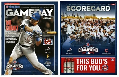 2017 Chicago Cubs Official Opening Day GameDay Program & Scorecard vs Dodgers - Image 1 of 4