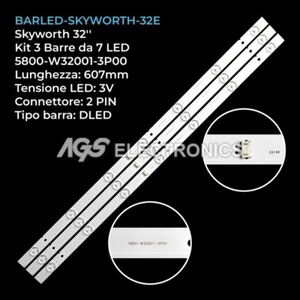 KIT 3 BARRE STRIP 7 LED TV SKYWORTH 5800-W32001-3P00 7H4A73324C 32E3500 32E360E