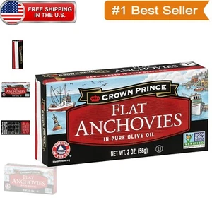 Premium Flat Anchovies in Olive Oil - Pack of 12, 2-oz Cans for Culinary Bliss - Picture 1 of 11