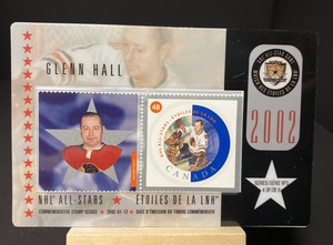 2002 Canada Post 3”x5” NHL All Star Game Glenn Hall￼