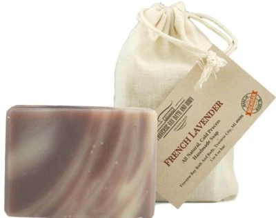 TRAVERSE BAY BATH AND BODY French Lavender, all natural handmade soap, Cold process, Large 5.5-6 oz