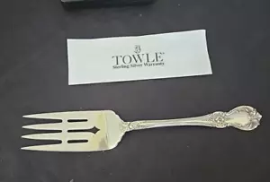 TOWLE OLD MASTER MEDIUM COLD MEAT SERVING FORK SOLID STERLING SILVER - Picture 1 of 16
