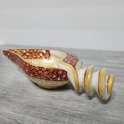 Мраморный кохлеат чаши красивый ручной работы этнические артефакты раковина чаша декор - Изображение 1 из 4