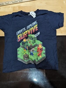 minecraft "create, explore, survive," blue t-shirt sz xs - Picture 1 of 6