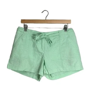 New York & Company Damen pastellgrün Leinen Shorts Größe 4 Chino Gürtel Taille - Bild 1 von 9