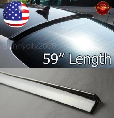 59" Semi Gloss Black Diffuser Window Roof Trunk Spoiler Lip For Mazda Subaru - Image 1 of 4