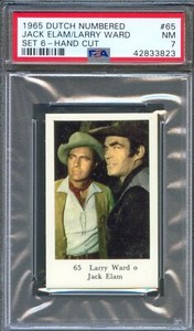 1965 Dutch Gum Card Set 6 #65 JACK ELAM Larry WARD The Dakotas TV Show PSA 7 NM