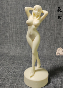 Statue de fille nue noyer naturel Tagua sculptée décoration    90005
