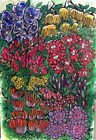 Org Acrylic paint and pen painting by Anita lots of flowers & leaves imagination