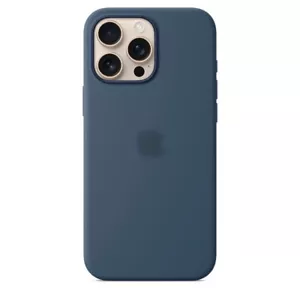 Per iPhone 16 Pro Max Custodia Silicone Logo Colore Ufficiale MagSafe - Denim (Blu) - Foto 1 di 1