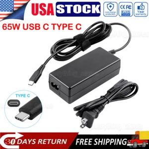  Adaptador Cargador 65W USB-C Tipo C Para HP Samsung Macbook Lenovo Yoga Dell Xiaomi - Imagen 1 de 12
