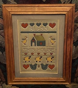 Vtg Bless This House Hand-Painted Punched Tin K.B. & Co. Farmhouse Cottagecore - Picture 1 of 6