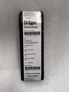 TUBO DE DETECCIÓN DE GAS DRAGER/DRAEGER DIÓXIDO DE AZUFRE 1/A 1-25 PPM CH31701 - Imagen 1 de 1