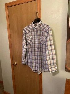 Ely Cattleman XXL Multi-Color w/Checked Print Long Sleeve Pearl Snap Shirt - Picture 1 of 3