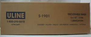 ULine 5"x12" 2 MIL Reclosable Clear Bags - (1000 bags per Box) FREE SHIPPING - Picture 1 of 7
