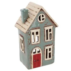 Shudehill Giftware Village Pottery Grey Tall House Teelichthalter 340300 - Bild 1 von 1