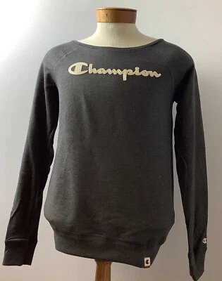 Champion Cuello Redondo Script Pullover Sudadera Mujer’s Mediana AO550 Terry Francés Foto 1 de 3