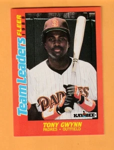 Tony Gwynn San Diego Padres 1988 Fleer Team Leaders #11 Salón de la fama 8J - Imagen 1 de 2