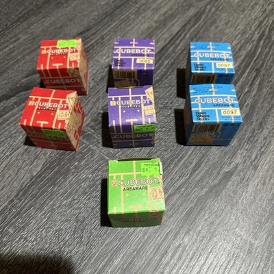 Areaware Cubebot Robot Wood David Weeks Studio Brain Mind Teaser game (lot of 7) - Image 1 of 4