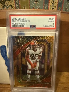 Panini Select 2022 - Suite Level Myles Garrett #340 Gold Prizm/10 PSA 9 como nuevo - Imagen 1 de 3