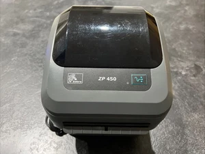 Impresora de etiquetas de envío Zebra ZP 450 enciende luego luz parpadeante. Para piezas - Imagen 1 de 8