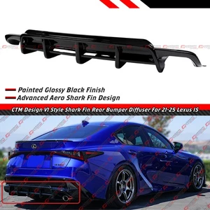 For 2021-25 Lexus IS300 IS350 CTM Design V1 Gloss Black Rear Bumper Diffuser - Picture 1 of 10