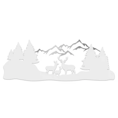 Set Adesivi Cervi Wald 104,7x38,9cm Auto Ruolotte Camper KX100 Bianco Argento - Immagine 1 di 4