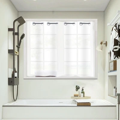 Plastic Frosted PEVA Bathroom Window Curtain, No Hook Needed Narrow Short Pev... - Image 1 of 4