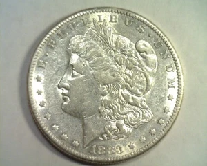 1883-S MORGAN SILVER DOLLAR ABOUT UNCIRCULATED+ AU+ NICE ORIGINAL COIN BOBS COIN - Picture 1 of 2