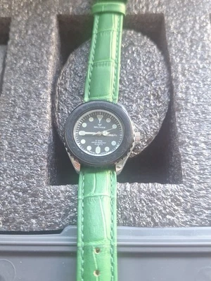 Waltham Vintage Women's Diver On New Old Stock Timex Band In Green Croc Grain - Image 1 of 4