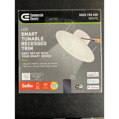 Luz empotrada empotrada empotrada inteligente LED de 5/6" eléctrica comercial de 5/6" blanca Foto 1 de 4