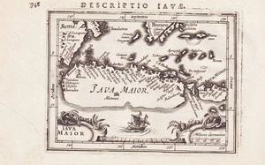 Mapa De La Isla Java Asia Indonesia Grabado De Bertius Grabado En Cobre 1618 - Imagen 1 de 1